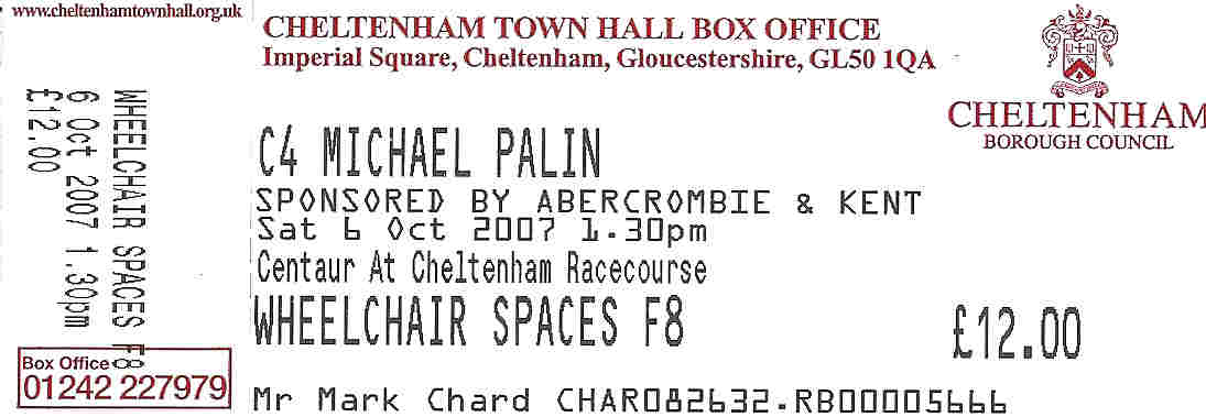 Michael Palin Ticket